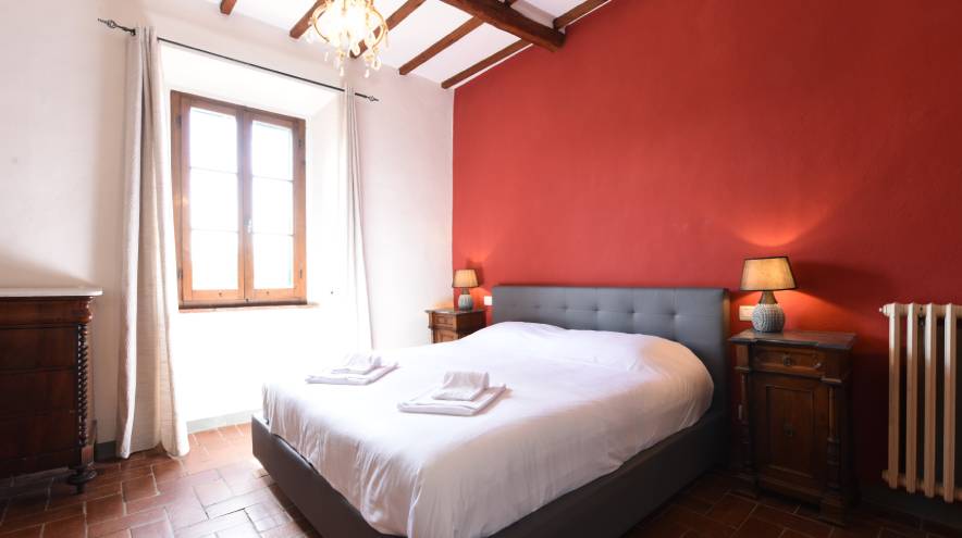 bedroom in apartment 3 in our rental apartments in Central Tuscany