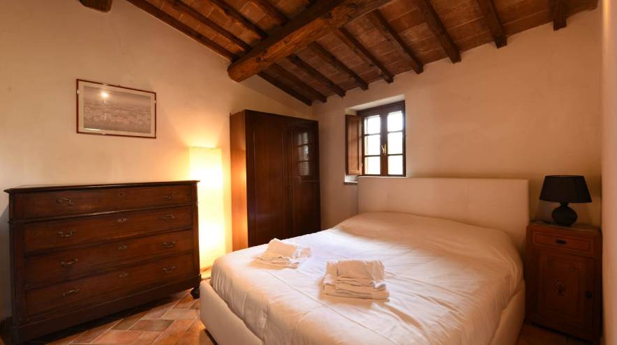 This is the bedroom in apartment 8 here in Central Tuscany.