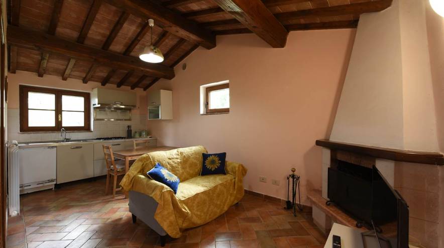 This is the open plan kitchen in apartment 8 in Central Tuscany