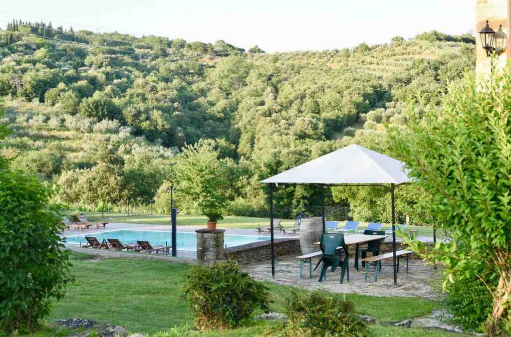 Our apartments in Central Tuscany have use of our beautiful swimming pool , gardens and terrace.